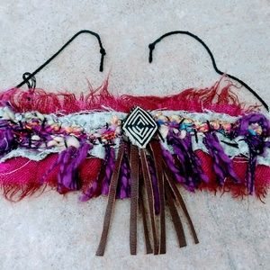 Fabric Fringe Ankle Cuff Bracelet